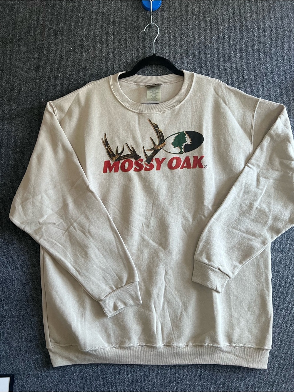 Vintage Mossy Oak Jerzees 2XL Crewneck Sweatshirt Buck Antlers Hunting Outdoor